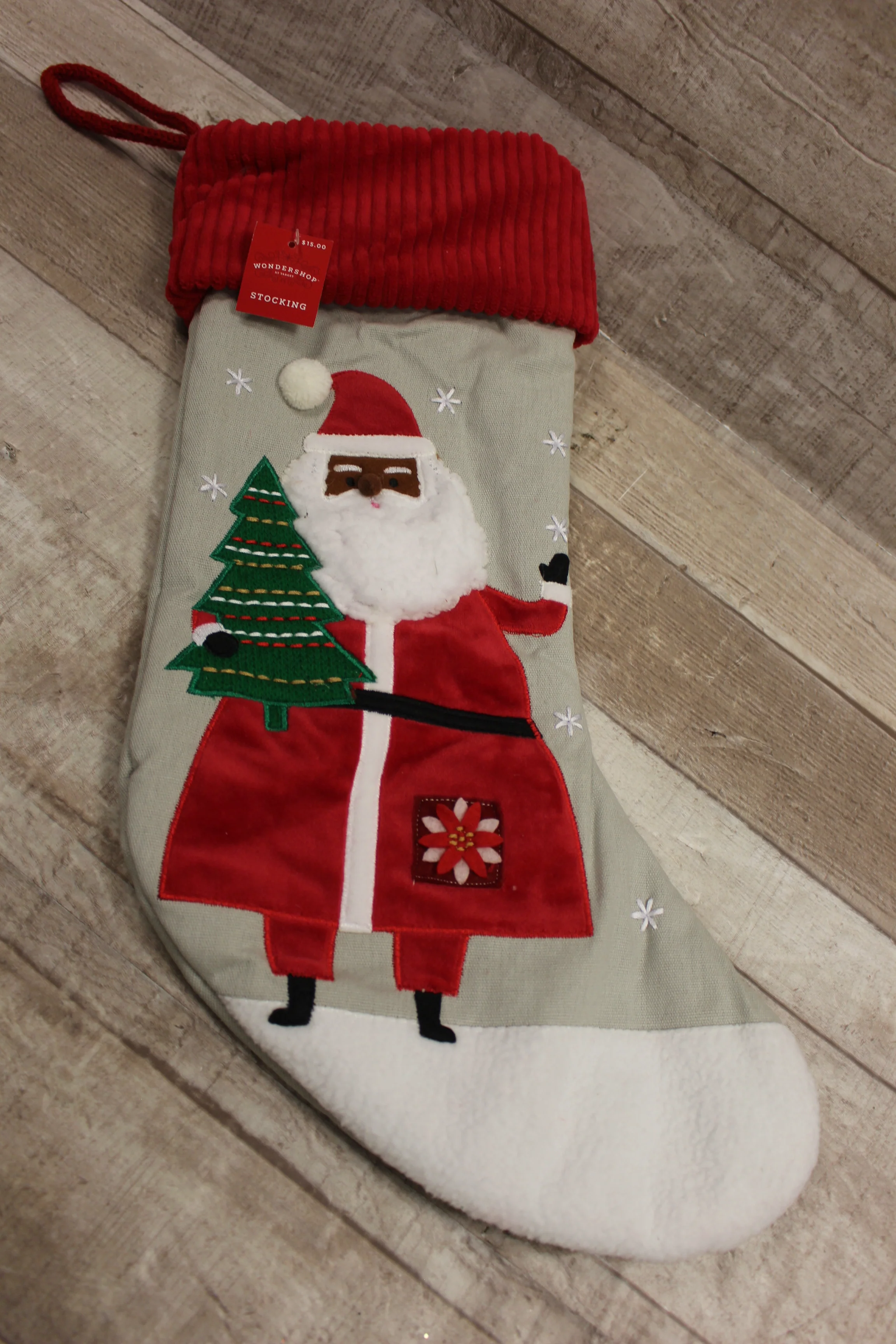 Wondershop By Target African American Black Santa Claus Stocking - New