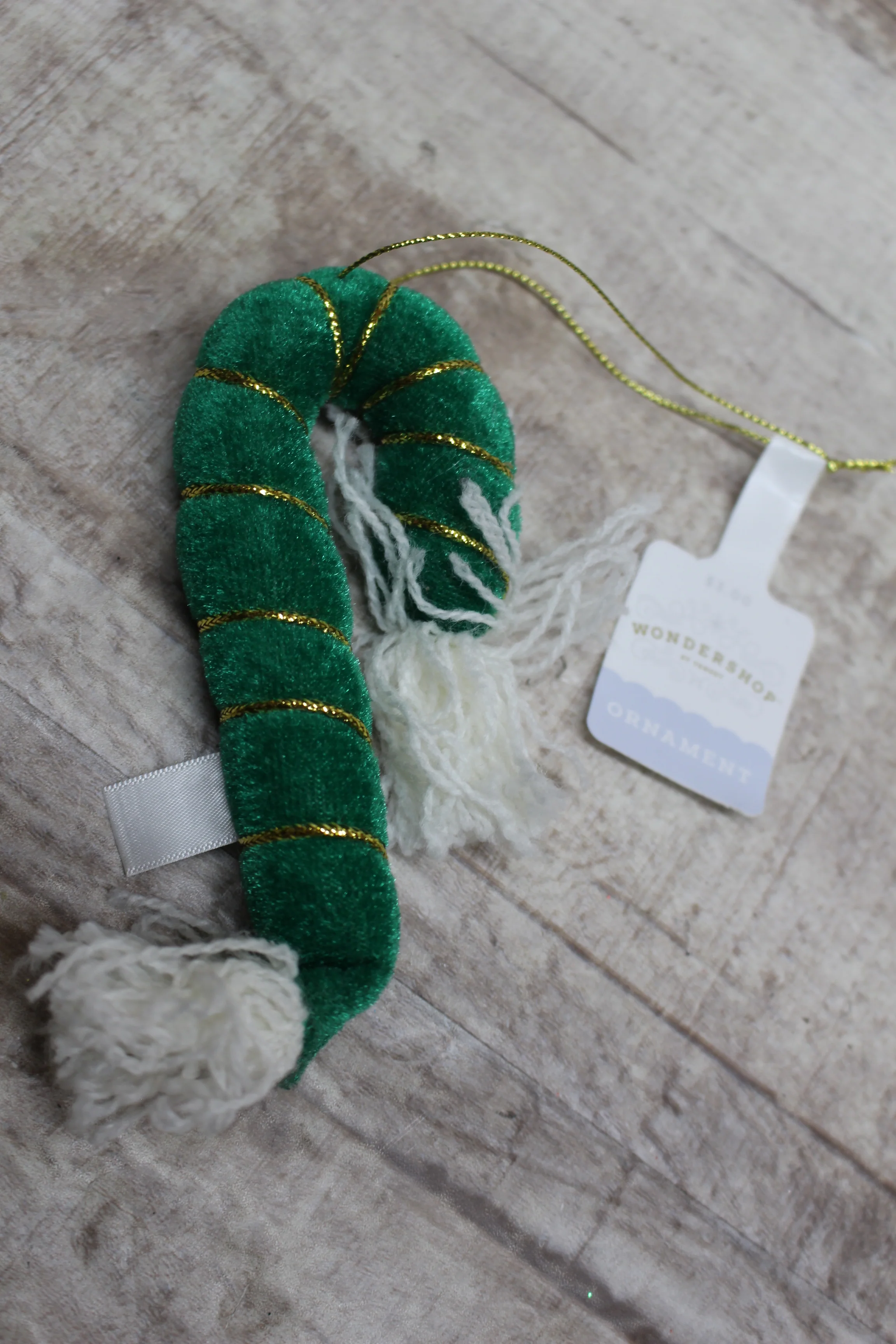Wondershop By Target Soft Green Candy Cane Ornament -New