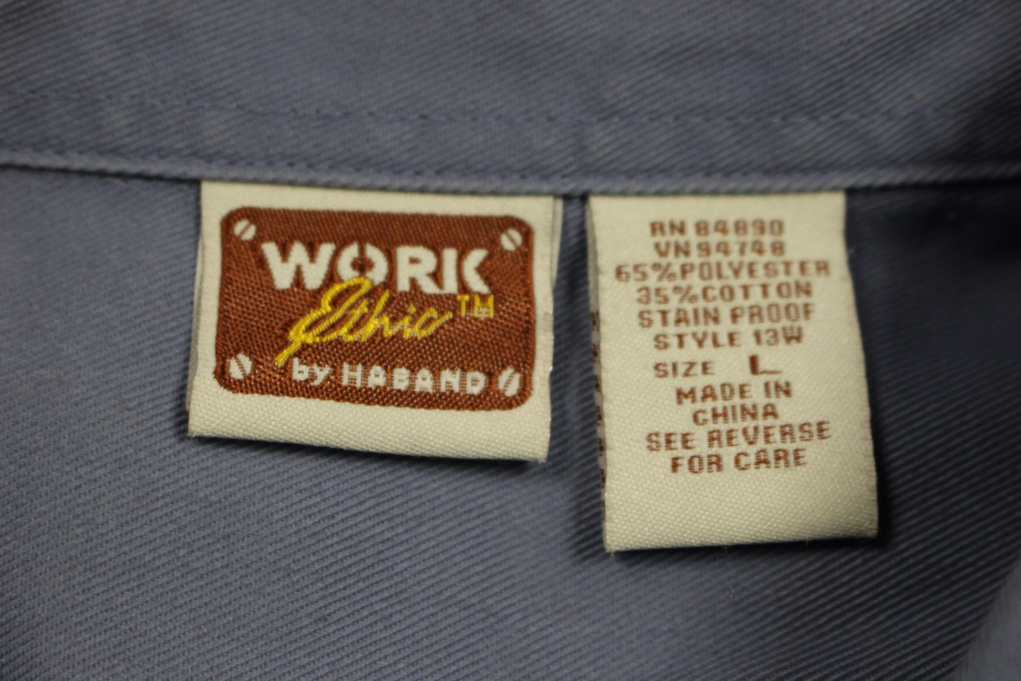 Work Ethic By Haband Men's Button Up Work Shirt Size L -Blue -Used - Image 3