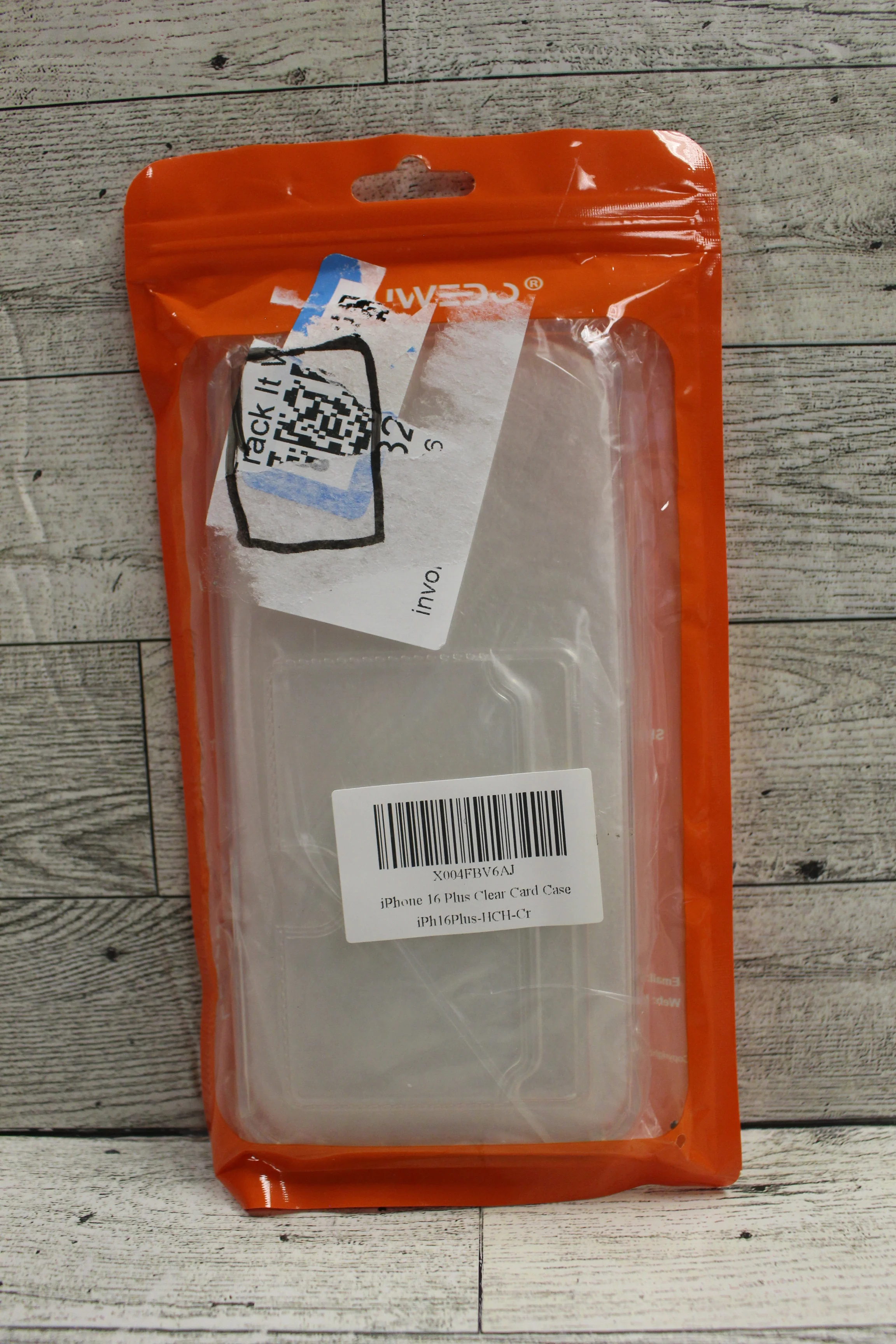 Wuwedo for iPhone 16 Plus Clear Card Case - New