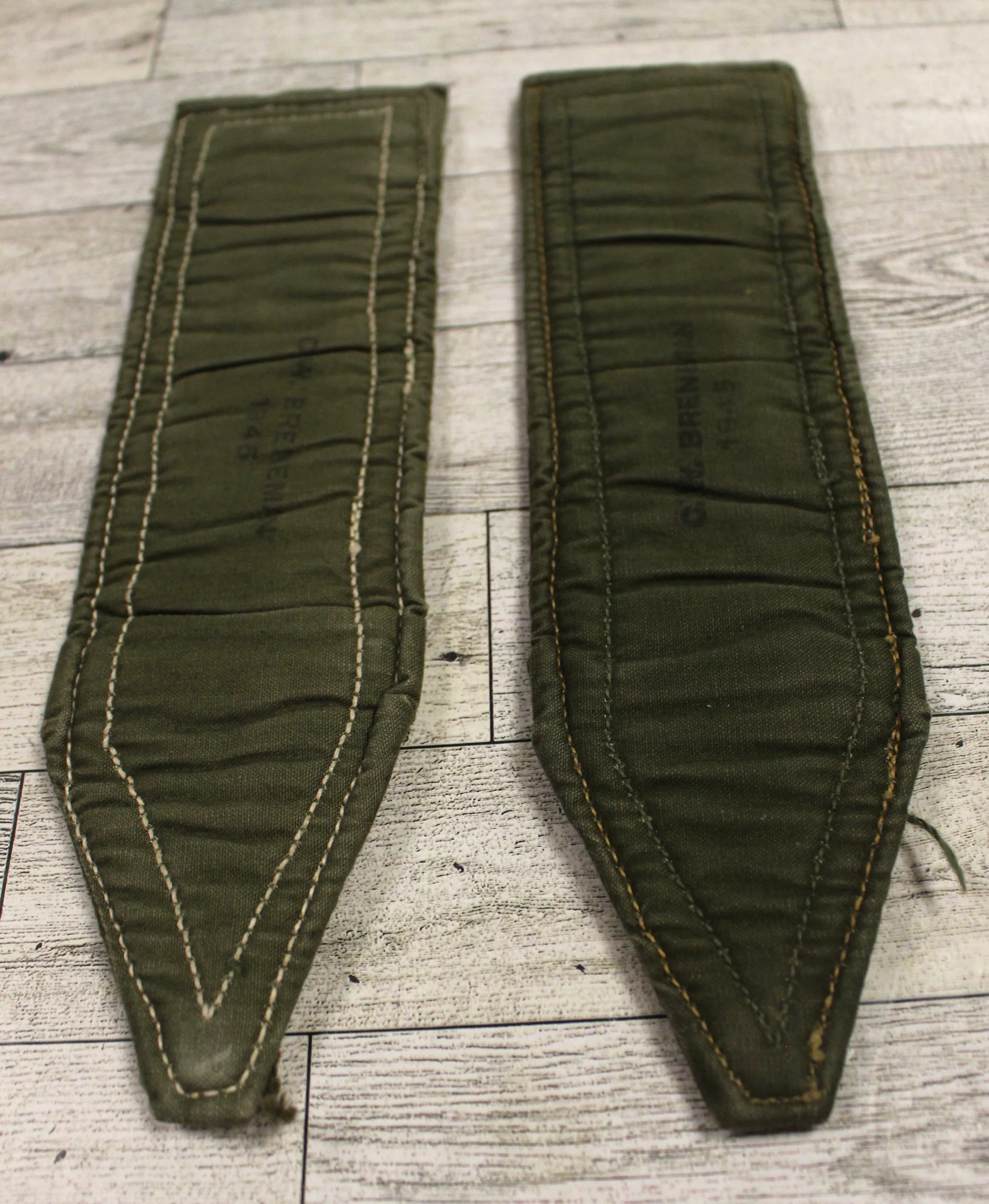 WWII 1945 C.W. Breneman Equipment Shoulder Pads - Set of 2 - Used - Image 2