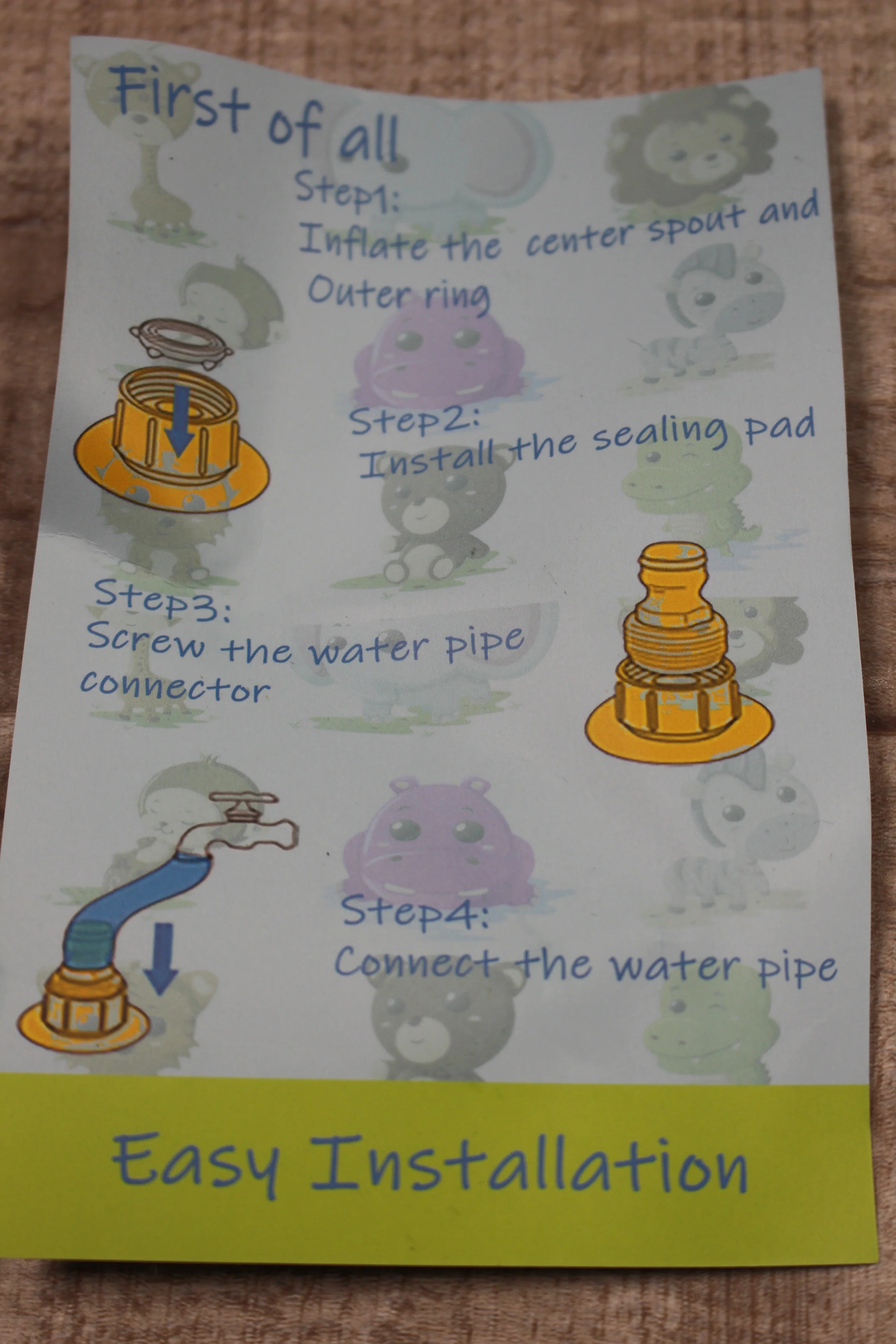 YASITY 3-in-1 Sprinkler for Kids 68'' Inflatable Splash Pad with 3 Toss Rings - New - Image 4