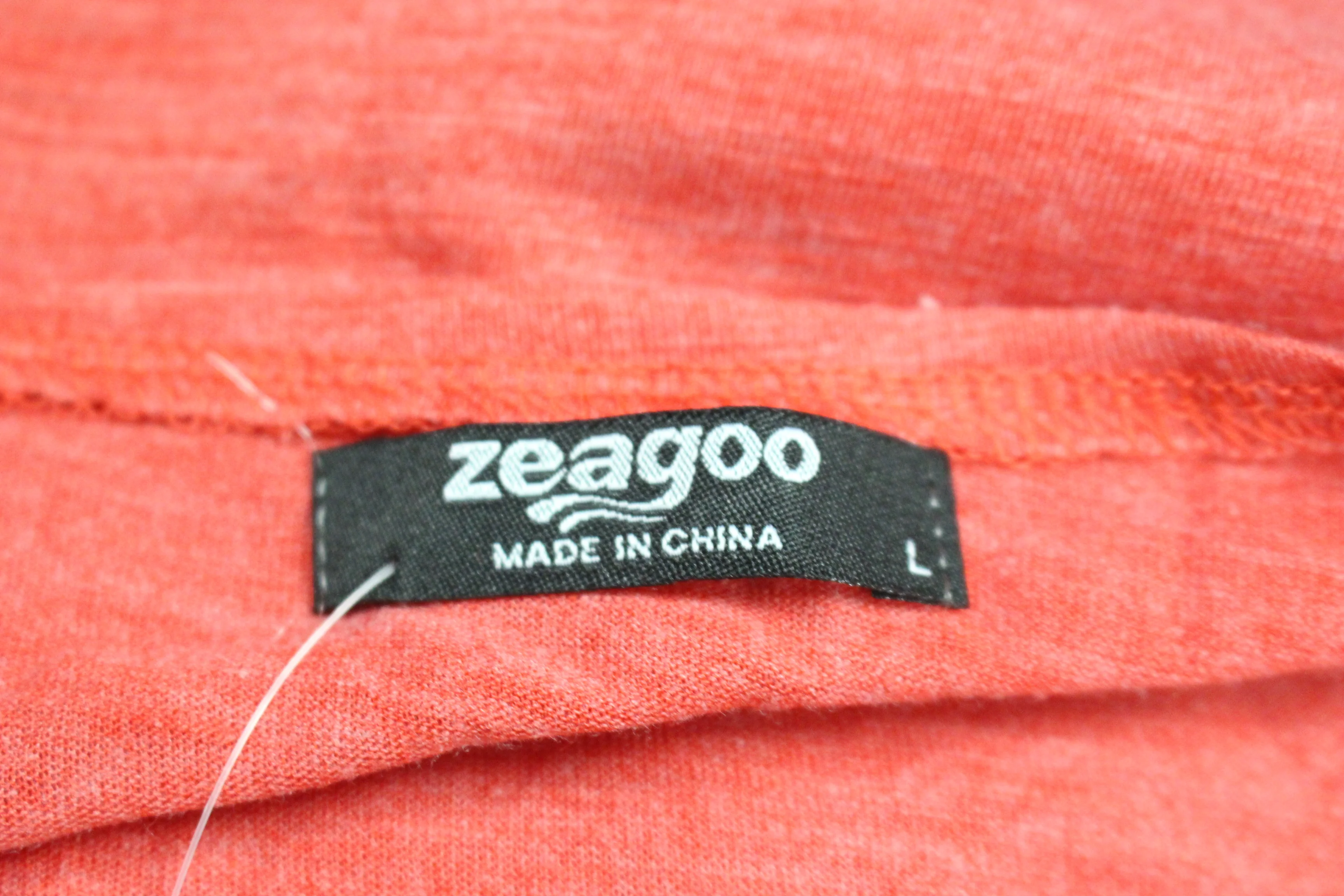 Zeagoo Women's Boat Neck Mesh Sleeve Shirt Size L -Red -New - Image 3