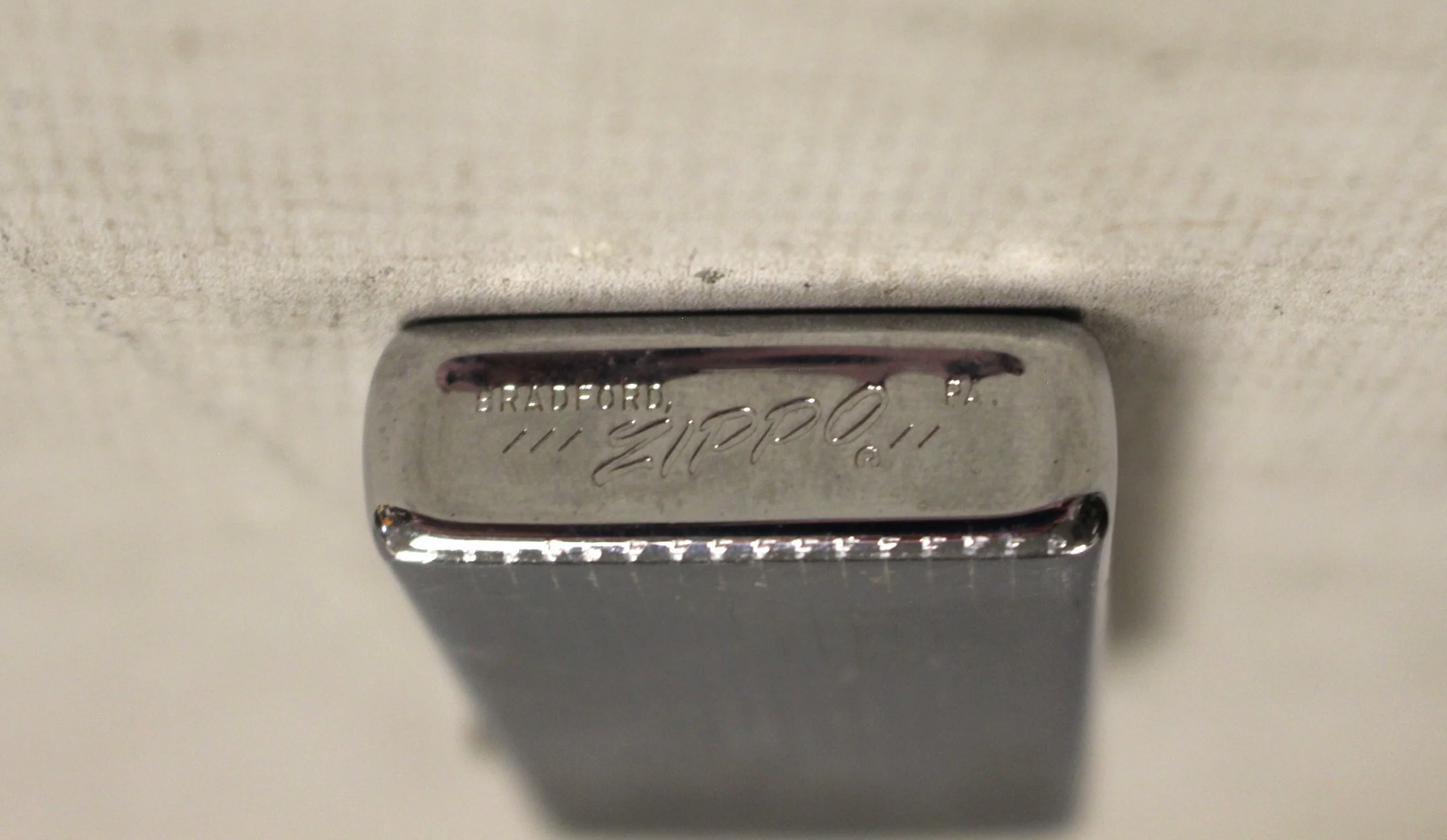 Zippo Slim with Pinstripes on Chrome - Used - Image 3